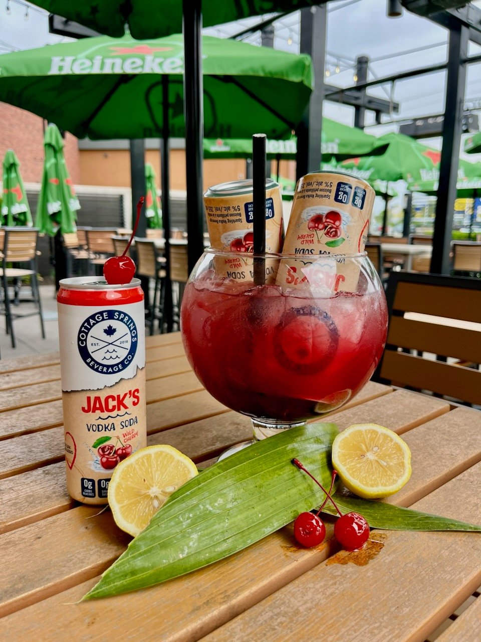 Instagram post of drinks on a table